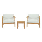 Modway Bayport 3 Piece Outdoor Patio Teak Set  