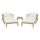 Modway Bayport 5 Piece Outdoor Patio Teak Set  