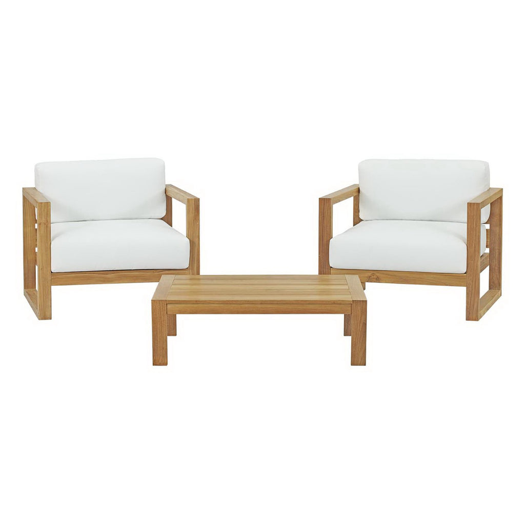 Modway Upland 3 Piece Outdoor Patio Teak Set  