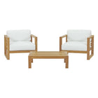 Modway Upland 3 Piece Outdoor Patio Teak Set  