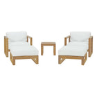Modway Upland 5 Piece Outdoor Patio Teak Set  