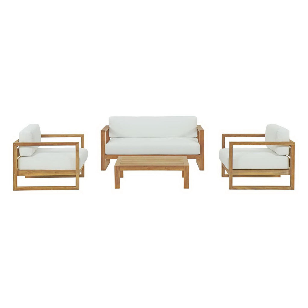 Modway Upland 4 Piece Outdoor Patio Teak Set  