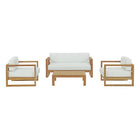 Modway Upland 4 Piece Outdoor Patio Teak Set  