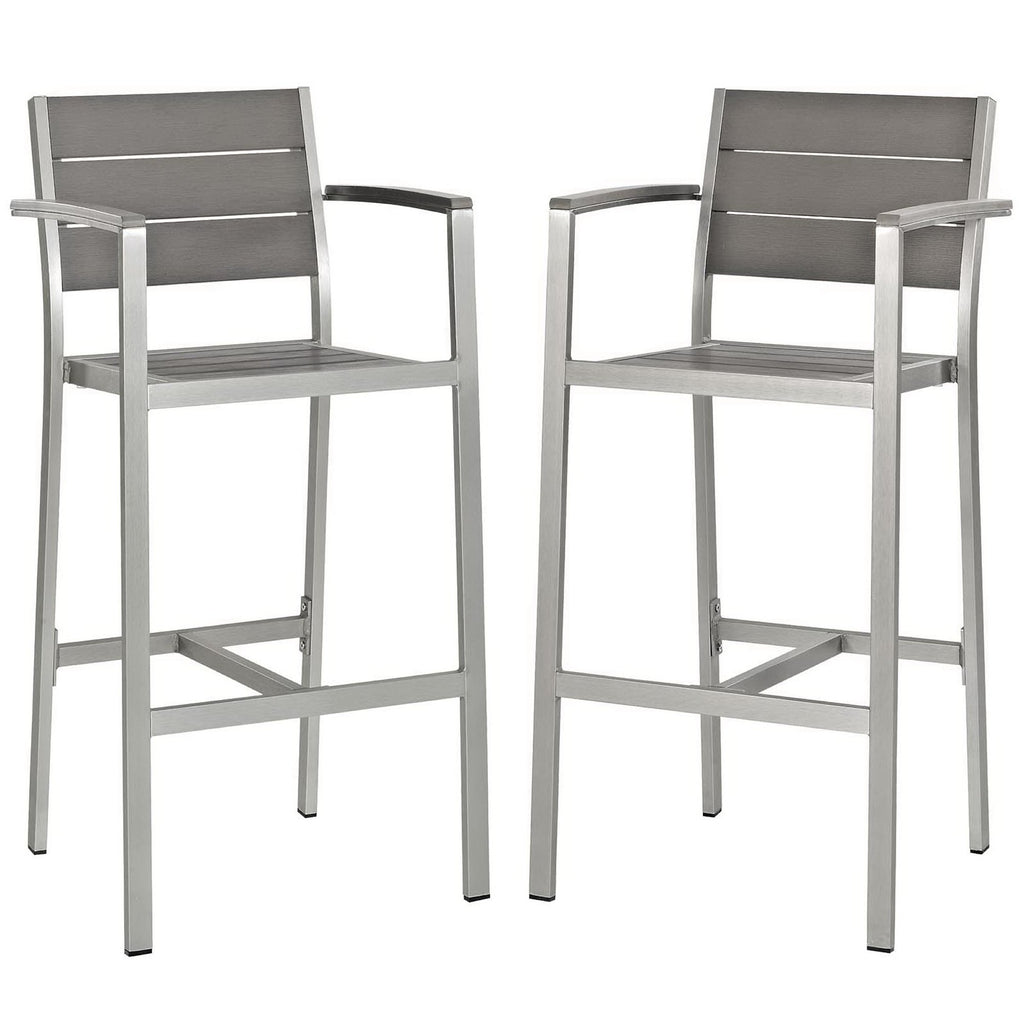 Modway Shore Outdoor Patio Aluminum Bar Stool Set of 2  