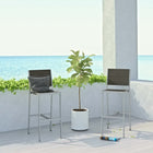 Modway Shore Outdoor Patio Aluminum Armless Bar Stool Set of 2