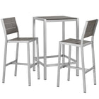 Modway Shore 3 Piece Outdoor Patio Aluminum Pub Set  EEI-3158