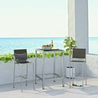 Modway Shore 3 Piece Outdoor Patio Aluminum Pub Set  EEI-3158
