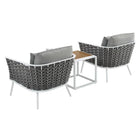 Modway Stance 3 Piece Outdoor Patio Aluminum Sectional Sofa Set