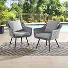 Modway Endeavor Outdoor Patio Wicker Rattan Armchair Set of 2