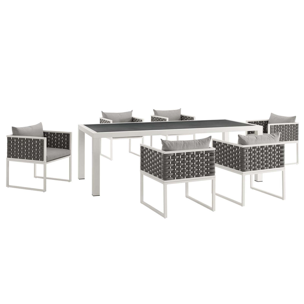 Modway Stance 7 Piece Outdoor Patio Aluminum Dining Set  