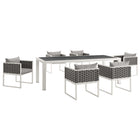 Modway Stance 7 Piece Outdoor Patio Aluminum Dining Set  