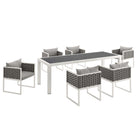 Modway Stance 7 Piece Outdoor Patio Aluminum Dining Set