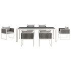Modway Stance 7 Piece Outdoor Patio Aluminum Dining Set