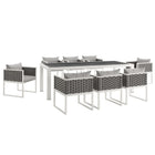 Modway Stance 9 Piece Outdoor Patio Aluminum Dining Set  