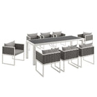 Modway Stance 9 Piece Outdoor Patio Aluminum Dining Set
