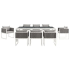 Modway Stance 9 Piece Outdoor Patio Aluminum Dining Set