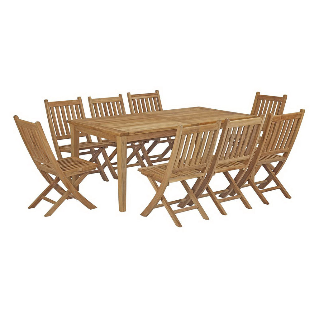 Modway Marina 9 Piece Outdoor Patio Teak Dining Set  