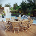 Modway Marina 9 Piece Outdoor Patio Teak Dining Set EEI-3204