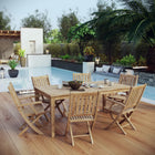 Modway Marina 7 Piece Outdoor Patio Teak Dining Set - EEI-3206-NAT-SET