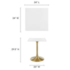 Modway Lippa 24" Square Wood Dining Table