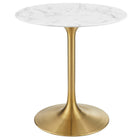 Modway Lippa 28" Round Faux Marble Dining Table  