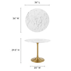 Modway Lippa 36" Round Faux Marble Dining Table