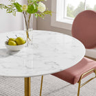 Modway Lippa 36" Round Faux Marble Dining Table