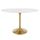 Modway Lippa 48" Oval Faux Marble Dining Table  