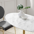 Modway Lippa 48" Oval Faux Marble Dining Table
