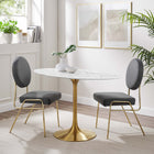 Modway Lippa 48" Oval Faux Marble Dining Table