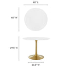 Modway Lippa 40" Round Wood Dining Table