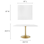 Modway Lippa 48" Square Wood Dining Table