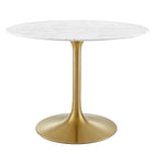 Modway Lippa 40" Round Faux Marble Dining Table  