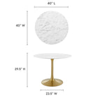 Modway Lippa 40" Round Faux Marble Dining Table