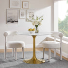 Modway Lippa 40" Round Faux Marble Dining Table