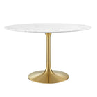 Modway Lippa 48" Round Faux Marble Dining Table  