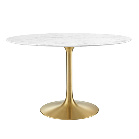 Modway Lippa 48" Round Faux Marble Dining Table  