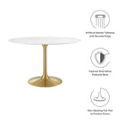 Modway Lippa 48" Round Faux Marble Dining Table