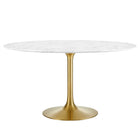 Modway Lippa 54" Round Faux Marble Dining Table  
