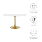 Modway Lippa 54" Round Faux Marble Dining Table