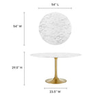 Modway Lippa 54" Round Faux Marble Dining Table