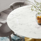 Modway Lippa 54" Round Faux Marble Dining Table