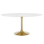 Modway Lippa 60" Round Faux Marble Dining Table  