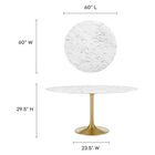Modway Lippa 60" Round Faux Marble Dining Table