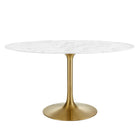 Modway Lippa 54" Oval Faux Marble Dining Table  