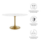 Modway Lippa 54" Oval Faux Marble Dining Table