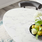 Modway Lippa 54" Oval Faux Marble Dining Table
