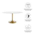 Modway Lippa 60" Oval Faux Marble Dining Table
