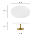 Modway Lippa 42" Oval Wood Coffee Table