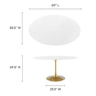 Modway Lippa 60" Oval Wood Dining Table